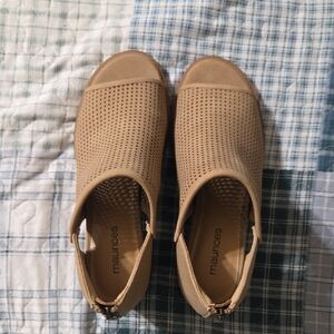 Maurices Beige Perforated Sandals